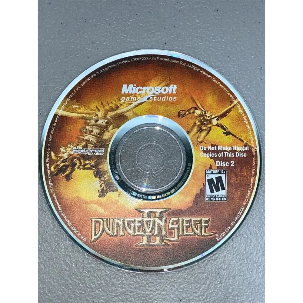 Dungeon Siege II 2 Microsoft PC CD ROM Games 2005 4 Disc Set With Box NO Manual